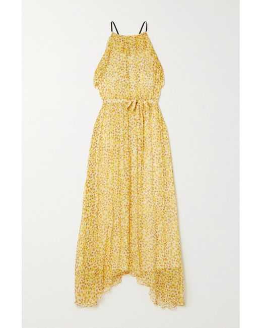 Jason Wu Belted Ruffled Floral-print Silk-chiffon Halterneck Midi Dress ...