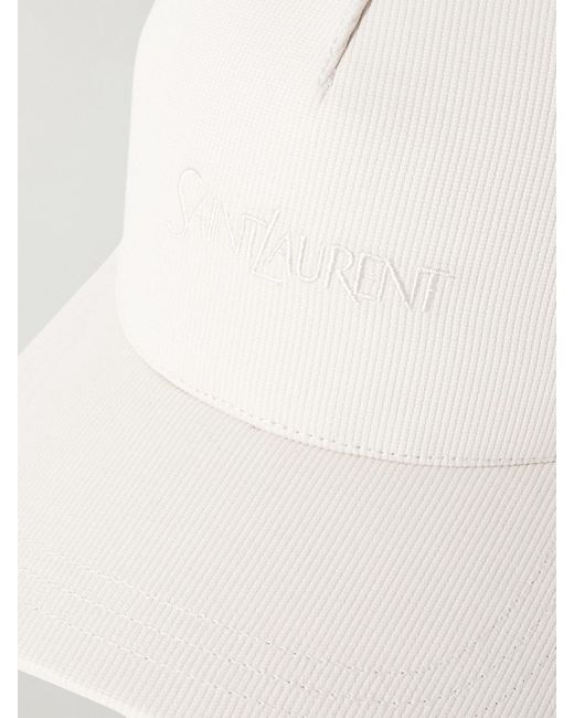 Saint Laurent Natural Embroidered Cotton-Corduroy Baseball Cap