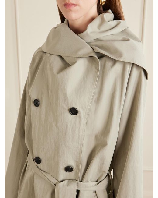 Kallmeyer Natural Dorothy Double-Breasted Belted Cotton-Blend Trench Coat
