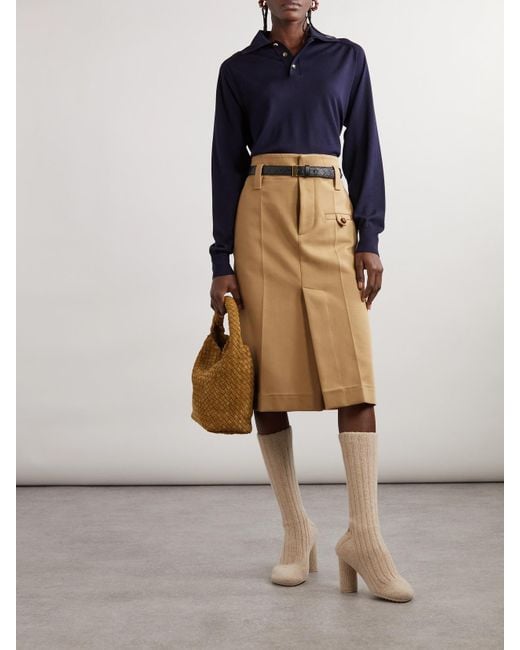 Bottega Veneta Natural Cotton-Canvas Skirt