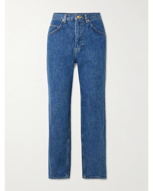 Suzie Kondi Blue Jordi High-Rise Straight-Leg Jeans