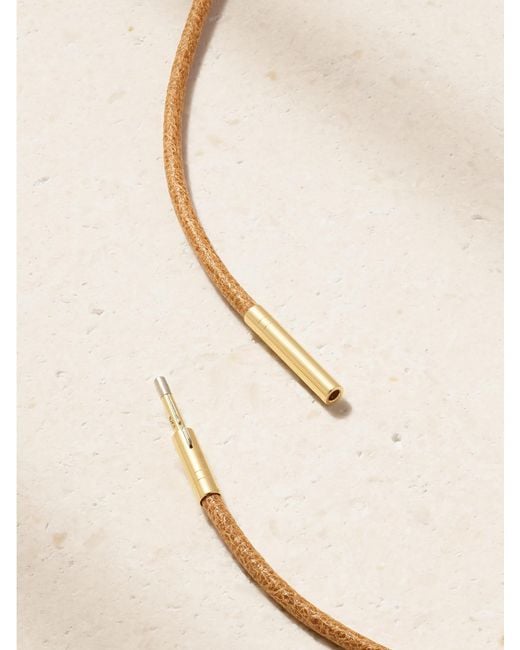 Marie Lichtenberg Natural Dado 18-Karat, Diamond And Leather Necklace