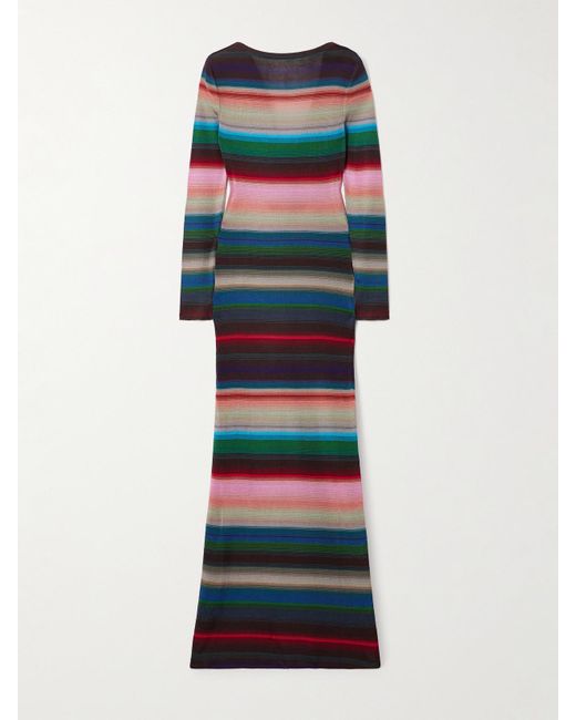 missoni striped crochet knit maxi dress Crochet-Knit in Blue Missoni metallic striped Romantic Evening Dress Gowns Style:D031ABLACKMTJY dev-position-la-vacacion:number:63