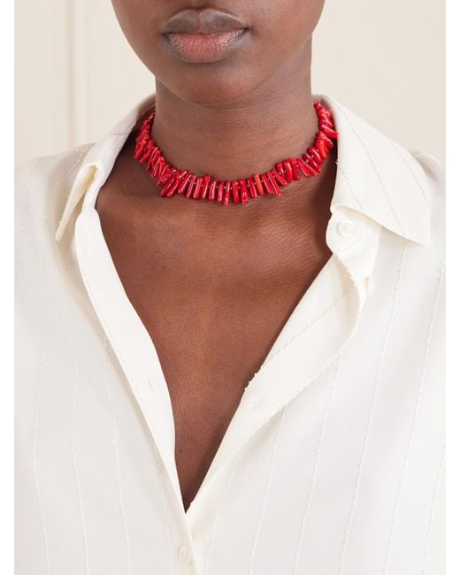 Roxanne Assoulin Red The Coral Branch Beaded Necklace