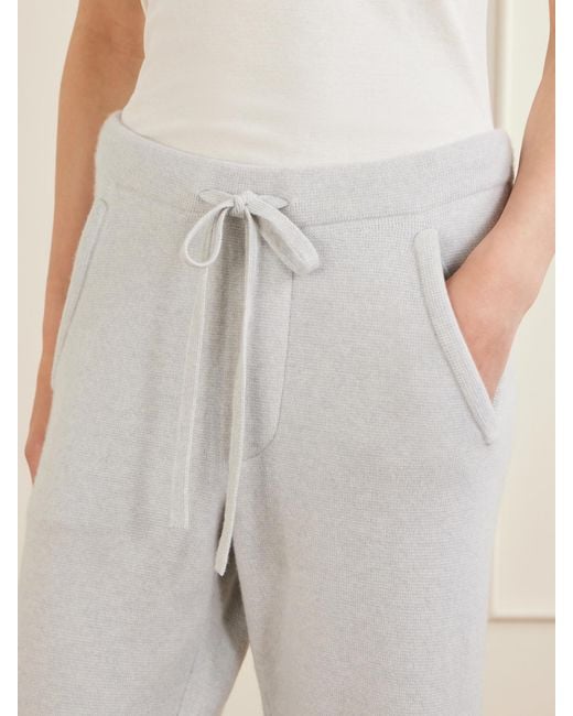 God's True Cashmere White Zinc Cashmere Straight-Leg Drawstring Pants