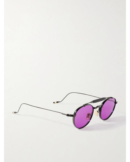 Jacques Marie Mage Purple Dasan Round-Frame Beta-Titanium Sunglasses