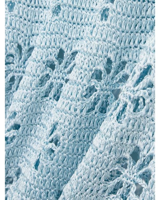 Calle Del Mar Blue Crocheted Midi Skirt
