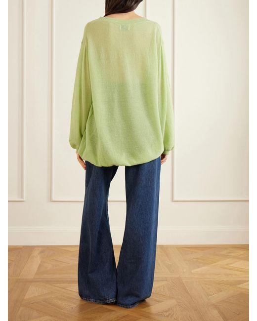 The Elder Statesman Green Cashmere Sweatshirt