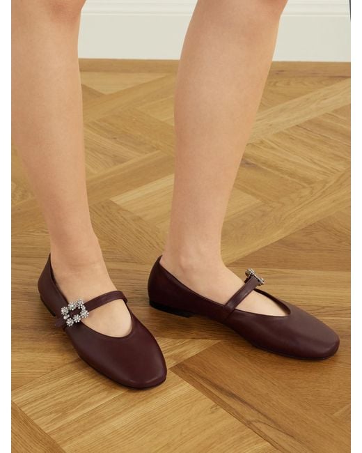 Roger Vivier Red Efflorescence 10 Crystal-Embellished Ballet Flats