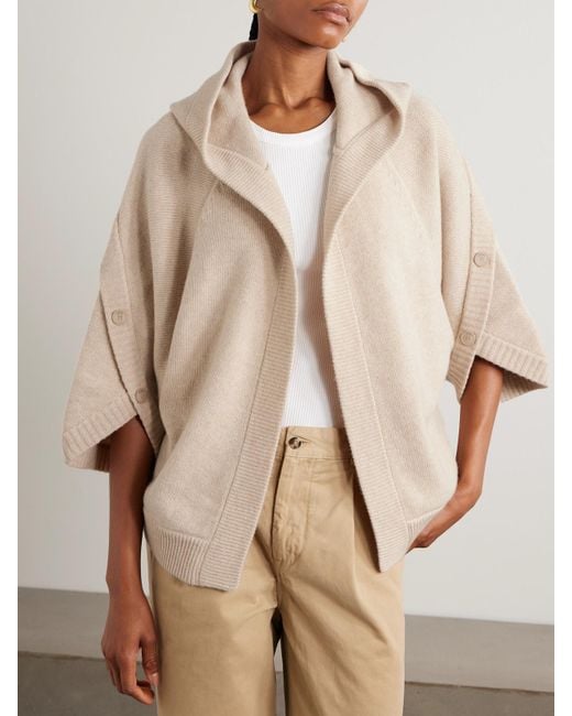 Cardigan À Capuche En Laine Et Cachemire Mélangés Vals Max Mara en coloris Natural