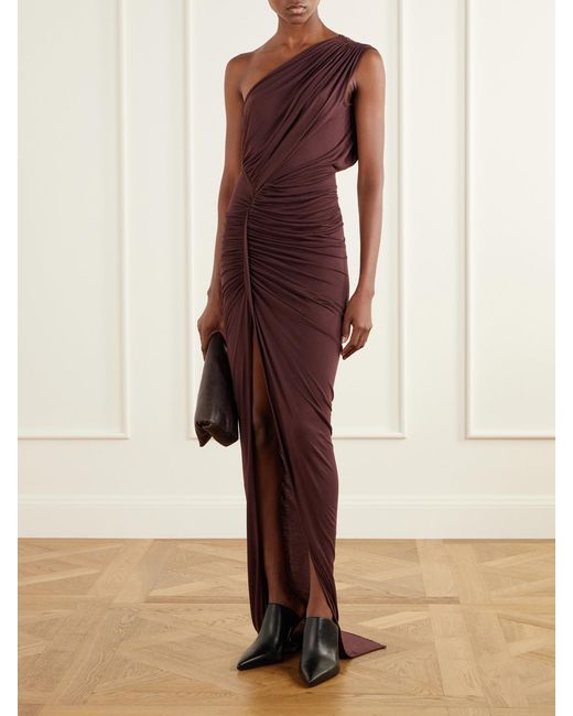 Rick Owens Brown Crinkled-Leather Clutch
