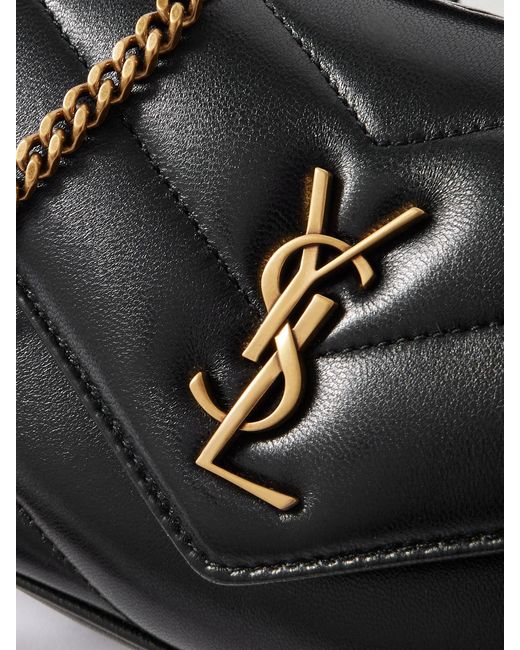 Saint Laurent Black Loulou Mini Matelassé Leather Shoulder Bag