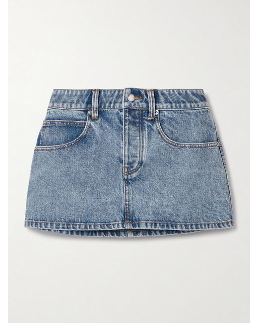 Alexander Wang Blue Crystal-Embellished Denim Mini Skirt