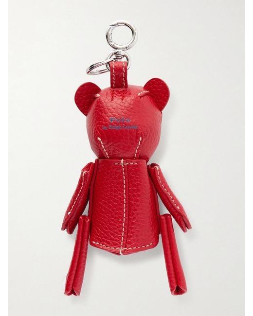 Polo Ralph Lauren Bear Textured-Leather And-Tone Bag Charm