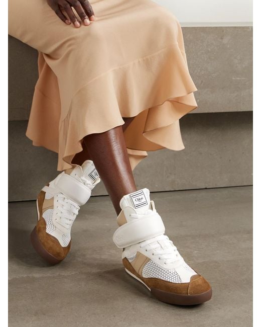 Chloé White High-Top Fashion Sneakers