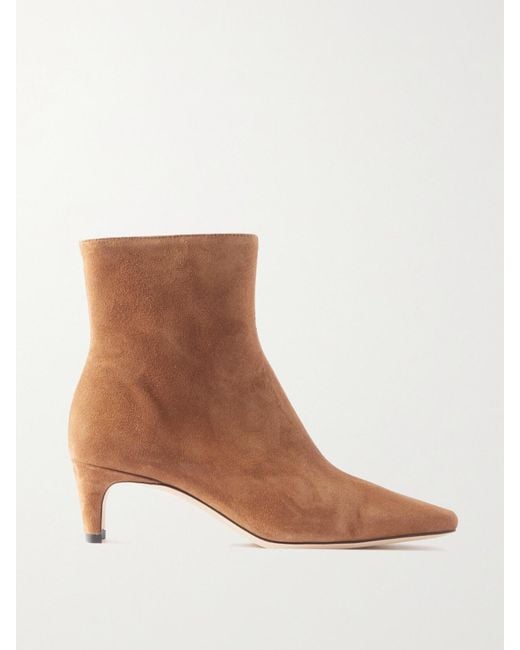 Staud Brown Wally Suede Ankle Boots