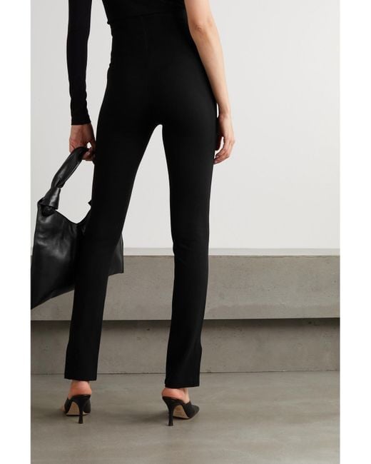 Pantalon Slim En Mailles Point De Rome Stretch Rio Leset en coloris Black