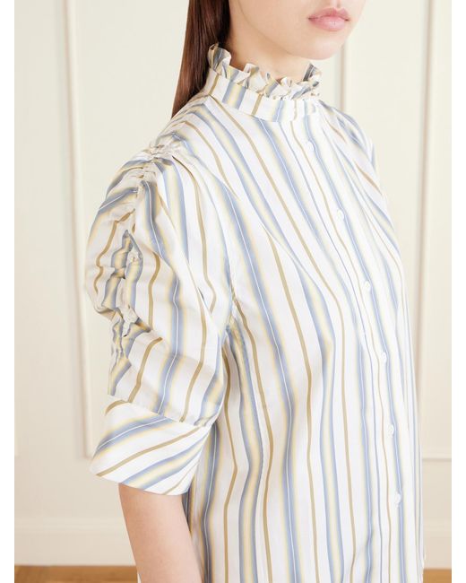 Thierry Colson Natural Vita Striped Cotton Blouse