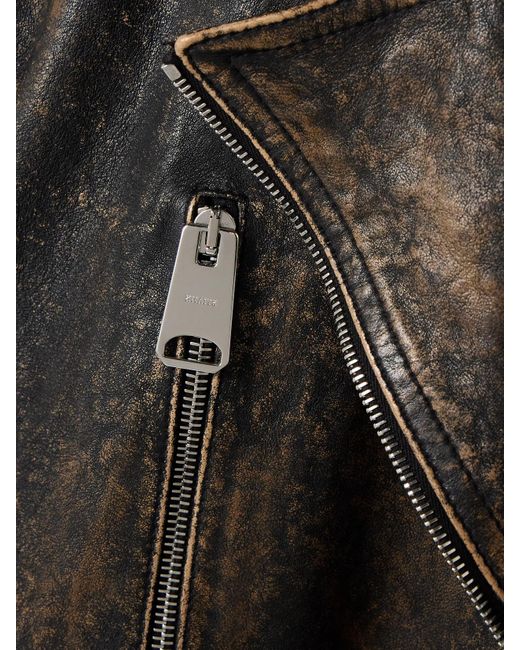 Khaite Black Catalina Distressed Leather Biker Jacket