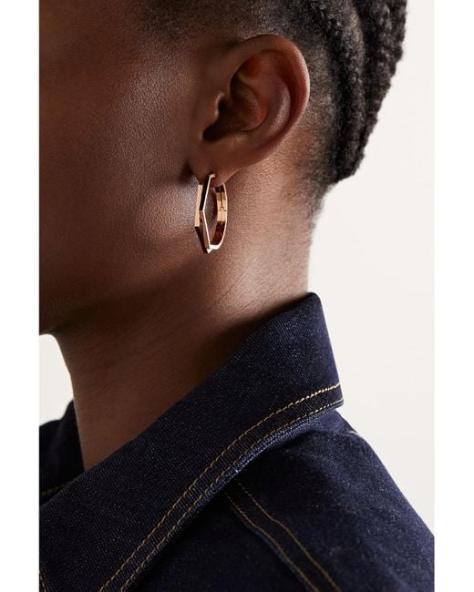 Repossi Natural Antifer Large 18-Karat Rose Single Hoop Earring