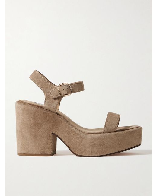 Gabriela Hearst Natural Iman Suede Platform Sandals