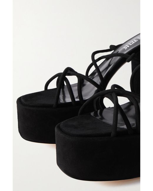 Paris Texas Black Malena 130 Suede Platform Sandals
