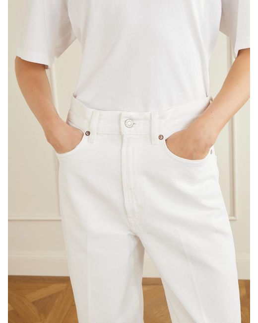 Agolde White 80S High-Waist Straight-Leg Jeans