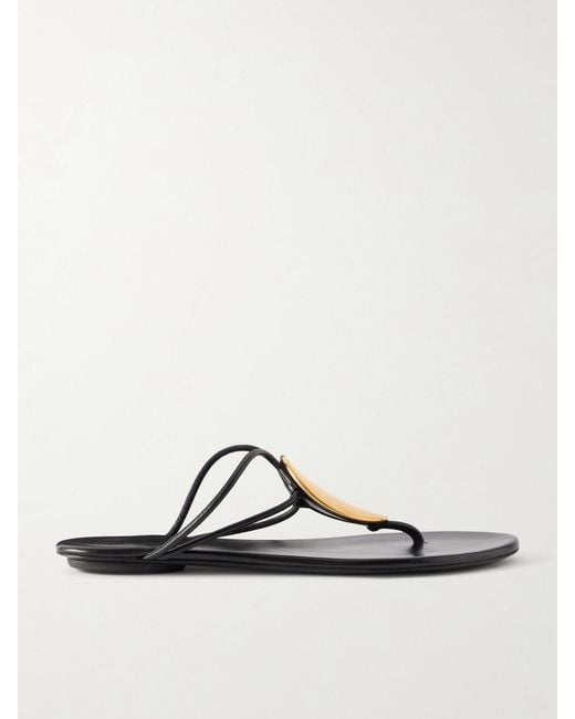 Proenza Schouler Black Uma Embellished Leather Sandals