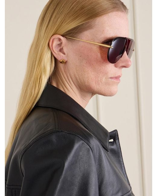 Loewe Pink Aviator-Style-Tone And Acetate Sunglasses