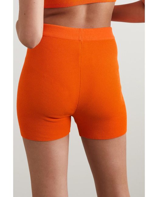 Jacquemus Orange Arancia Ribbed-Knit Shorts