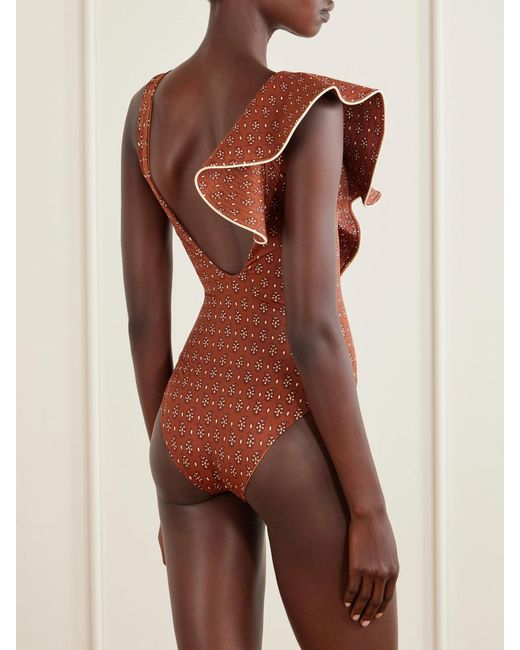 Johanna Ortiz Brown Boleros Printed Recycled Swimsuit