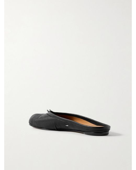 Maison Margiela White Tabi Slippers Mit Geteilter Kappe Aus Leder