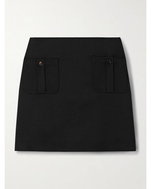 Veronica de Piante Black Sabine Minirock Aus Twill Aus Einer Wollmischung