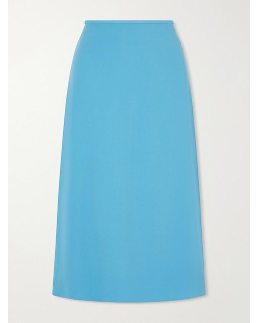 Jil Sander Blue Crepe Midi Skirt