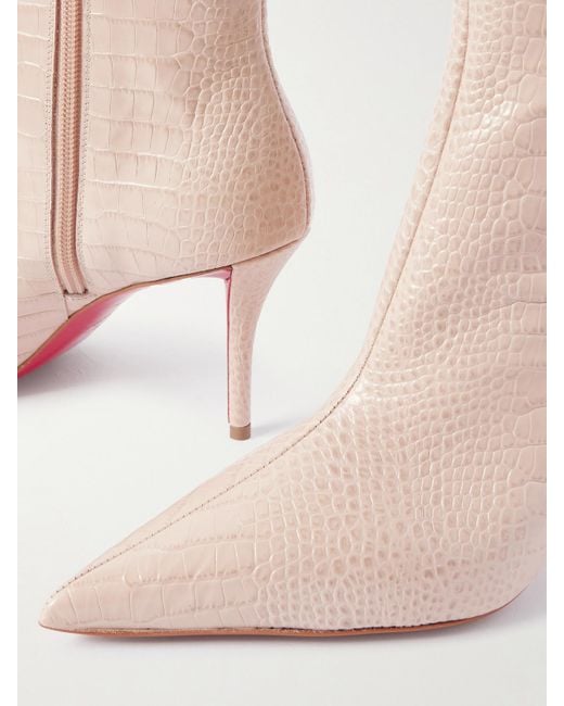 Christian Louboutin Natural Miss Z 80 Ankle Boots Aus Leder