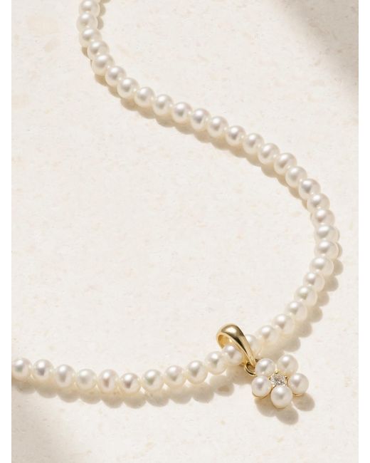 Mizuki Natural Kette Mit Perlen, Diamant Und Details Aus 14 Karat