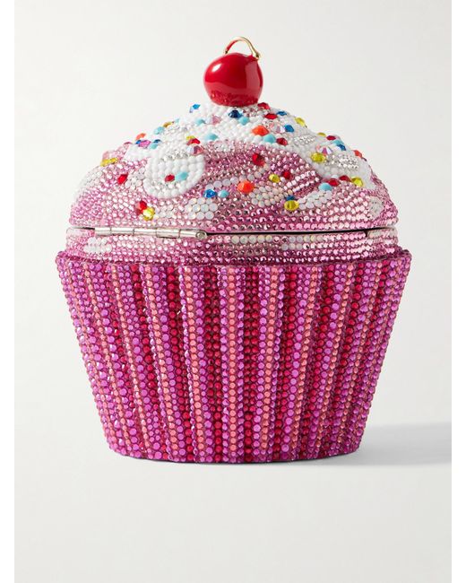 Judith Leiber Pink Cherry Cupcake Crystal-Embellished-Tone Clutch