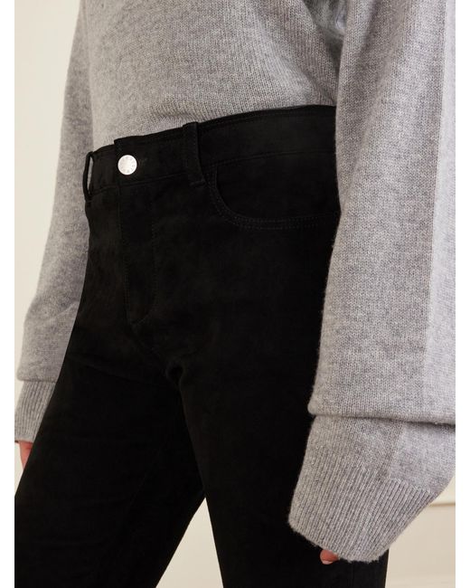 Stouls Blue Dean Suede Flared Pants