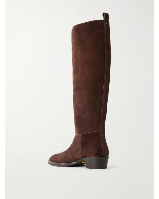 Jimmy Choo Brown Mave Paneled Suede Knee Boots