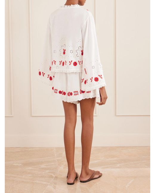 Sea Natural Catharina Embroidered Cotton And Linen Shirt
