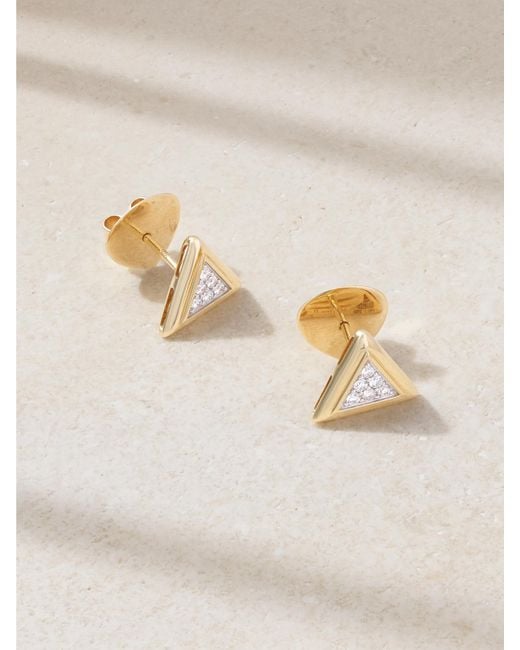 Marina B Natural Triangolini 18-Karat And Diamond Earrings