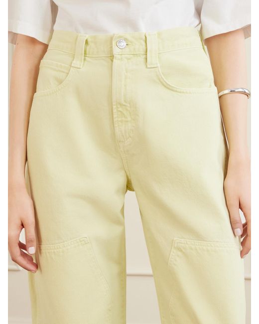 Agolde Yellow Laria Mid-Rise Wide-Leg Jeans