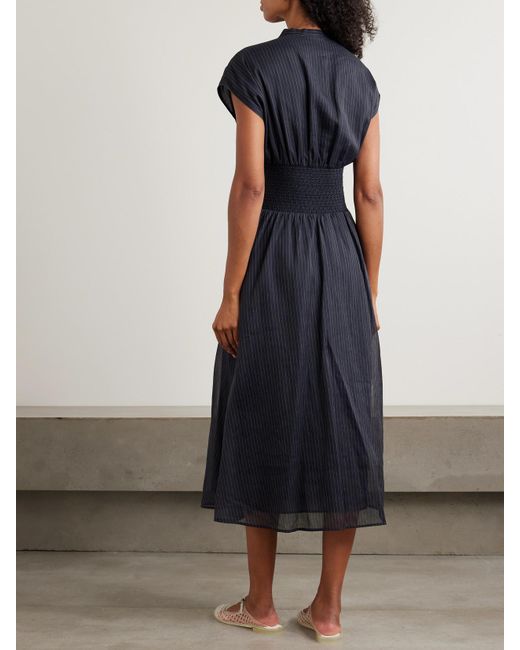 Tory Burch Blue Kleid Mit Gestreiftem Muster