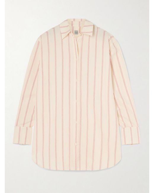 Totême Natural Striped Cotton And Silk-Blend Shirt
