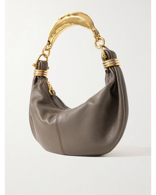 Chloé Gray Bracelet Schultertasche Aus Strukturiertem Leder Mit Verzierungen