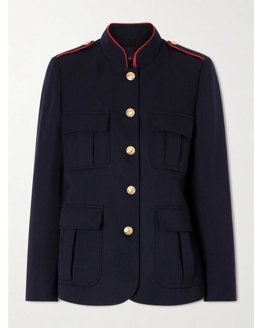 Nili Lotan Blue Silas Wool-Gabardine Jacket