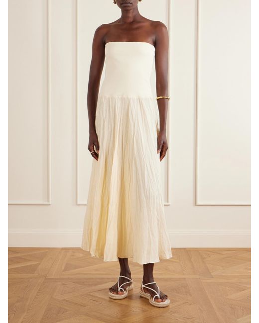 Johanna Ortiz Natural Light And Sound Linen-Blend Jersey Maxi Skirt