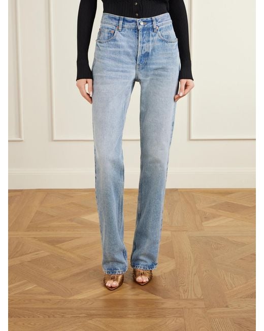 Saint Laurent Blue Nico Mid-Rise Straight-Leg Jeans