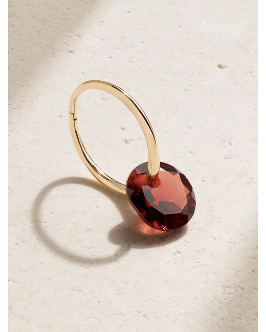 BY PARIAH Natural Net Sustain Birthstone 14-Karat Recycled-Stone Single Hoop Earring