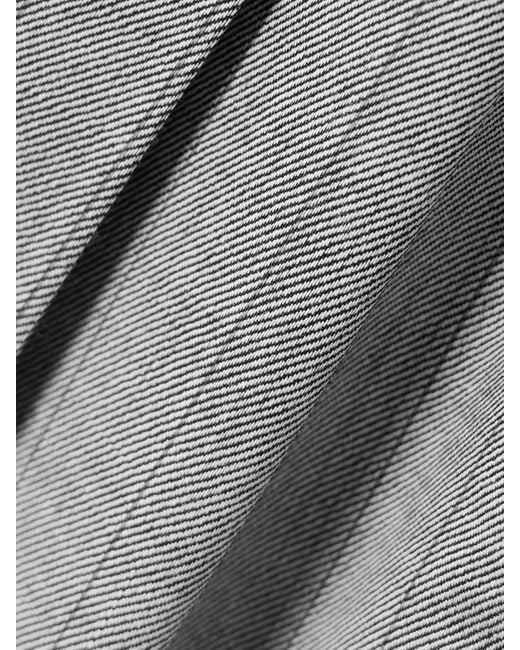 Stella McCartney Gray Verkürzte Karottenhose Aus Twill Aus Einer Wollmischung Mit Nadelstreifen Und Falten